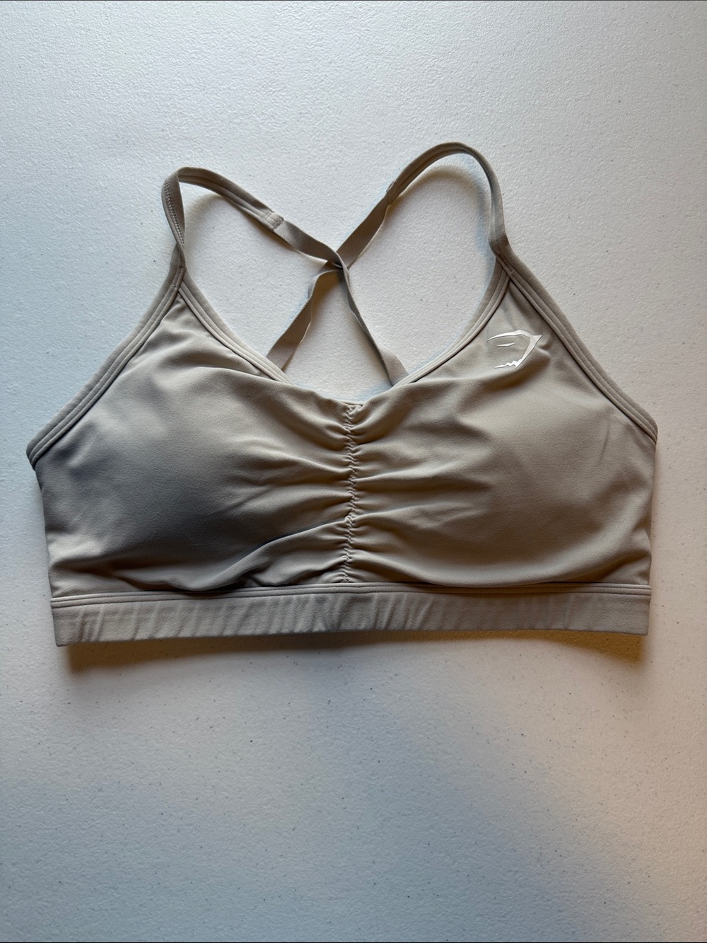 Gymshark Sand/Tan Ruched Training Sports Bra